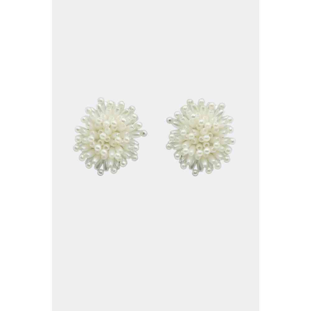 Voodoo Vixen - Pearl Cluster Flower Style Ohrringe - WeiÃŸ